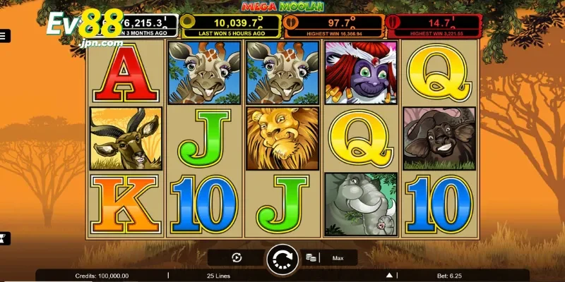 Nổ hũ Mega Moolah tại EV88: Đỉnh cao giải trí slot game